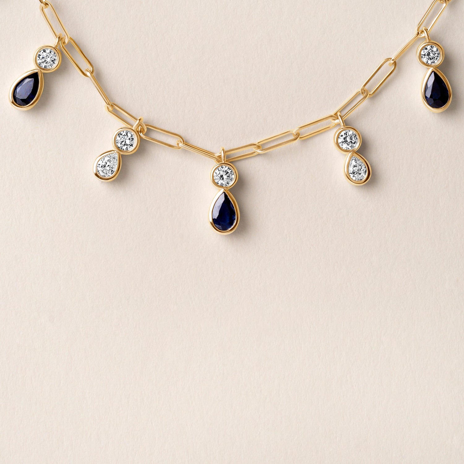Ondina Blue Sapphire Necklace Necklace ABN-180-BSD-1  - Abtin & Co.