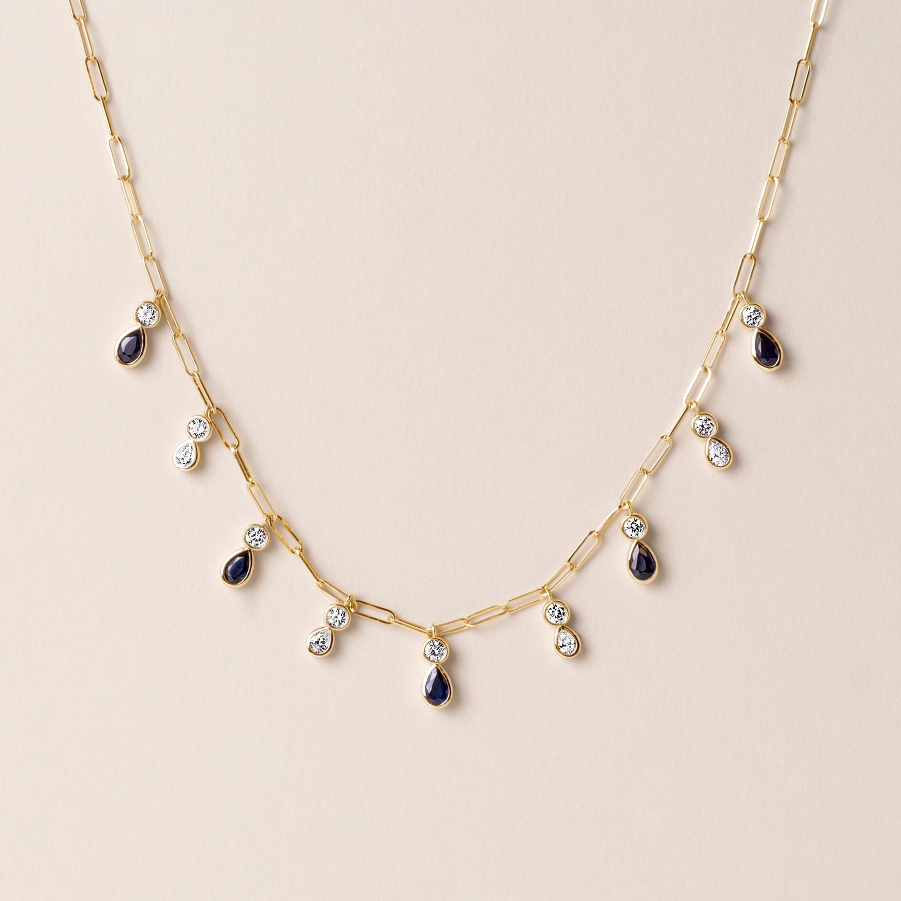 Ondina Blue Sapphire Necklace Necklace ABN-180-BSD-1  - Abtin & Co.