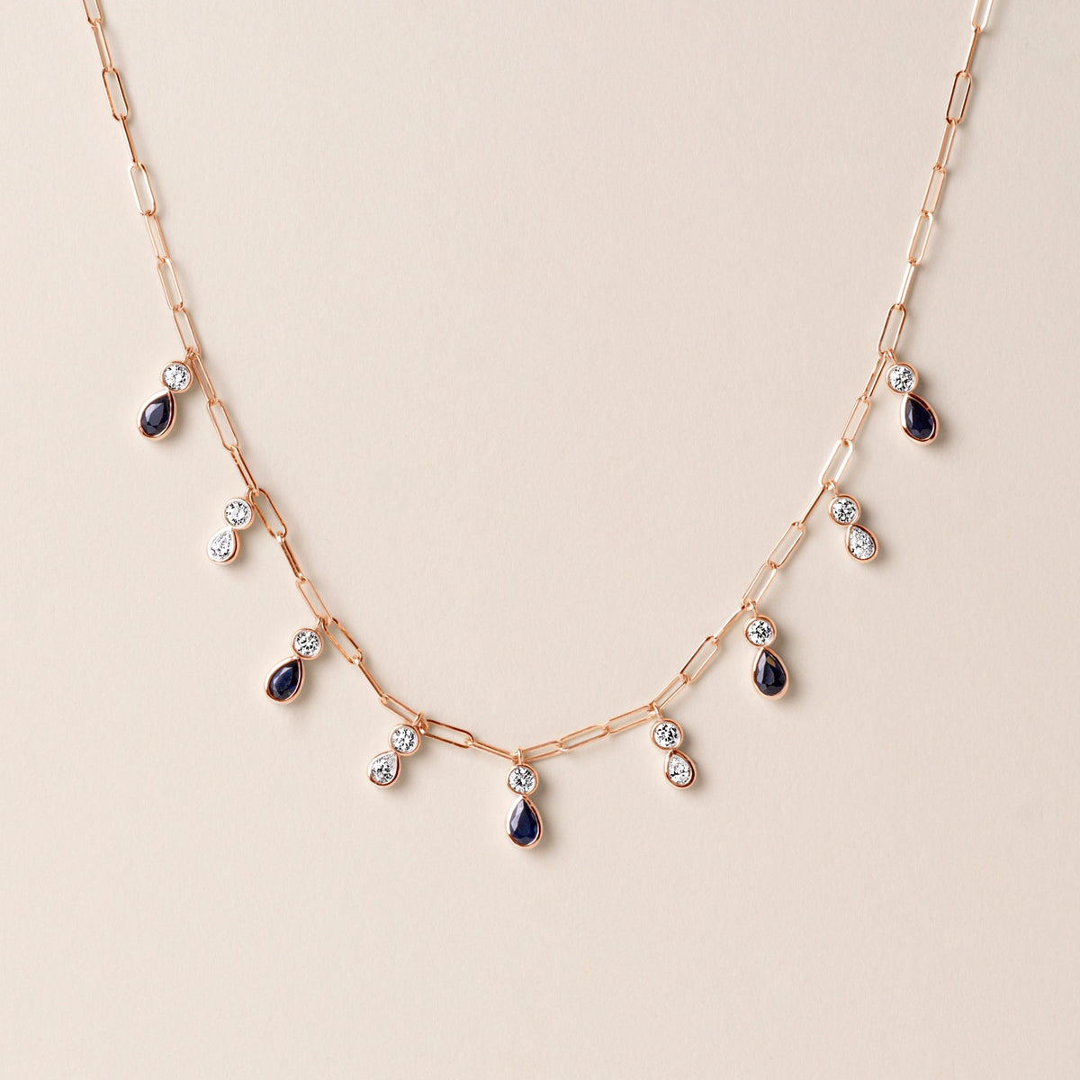 Ondina Blue Sapphire Necklace Necklace ABN-180-BSD-5  - Abtin & Co.