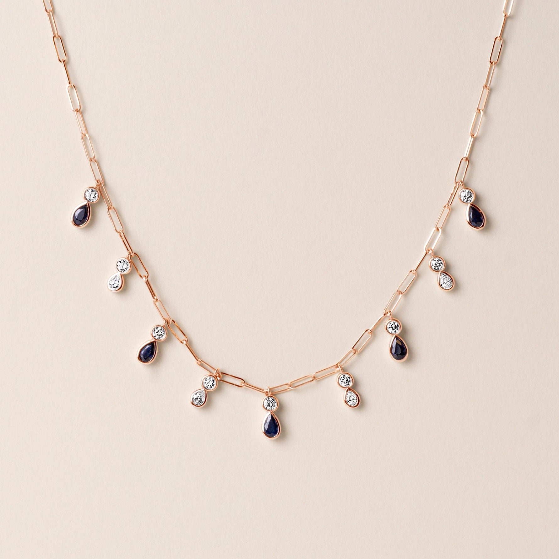 Ondina Blue Sapphire Necklace Necklace ABN-180-BSD-5  - Abtin & Co.
