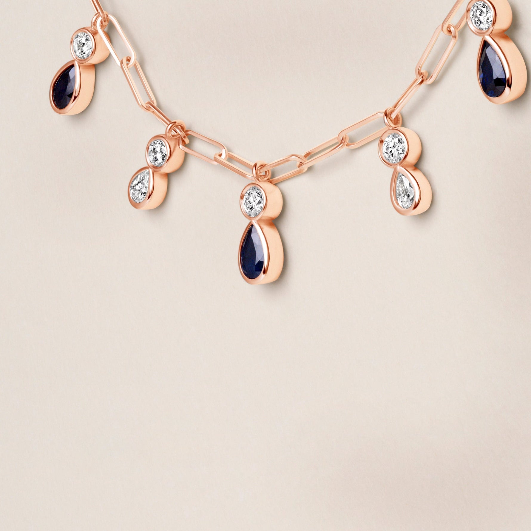 Ondina Blue Sapphire Necklace Necklace ABN-180-BSD-5  - Abtin & Co.