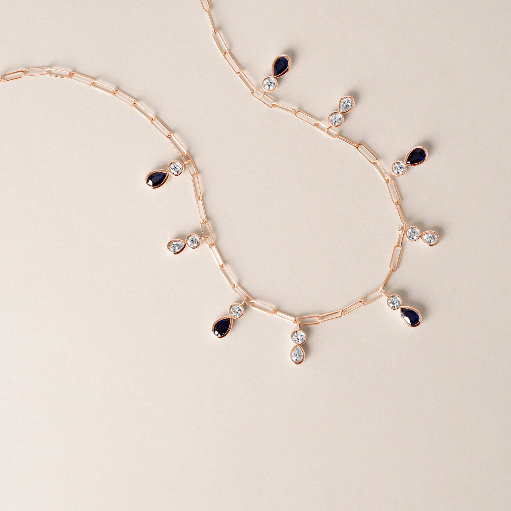 Ondina Blue Sapphire Necklace Necklace ABN-180-BSD-5  - Abtin & Co.