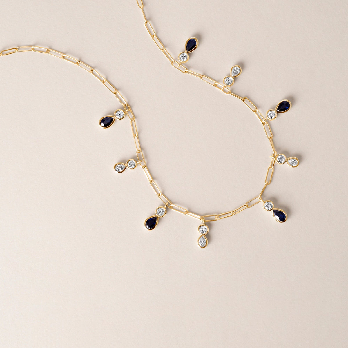 Ondina Blue Sapphire Necklace Necklace ABN-180-BSD-1  - Abtin & Co.