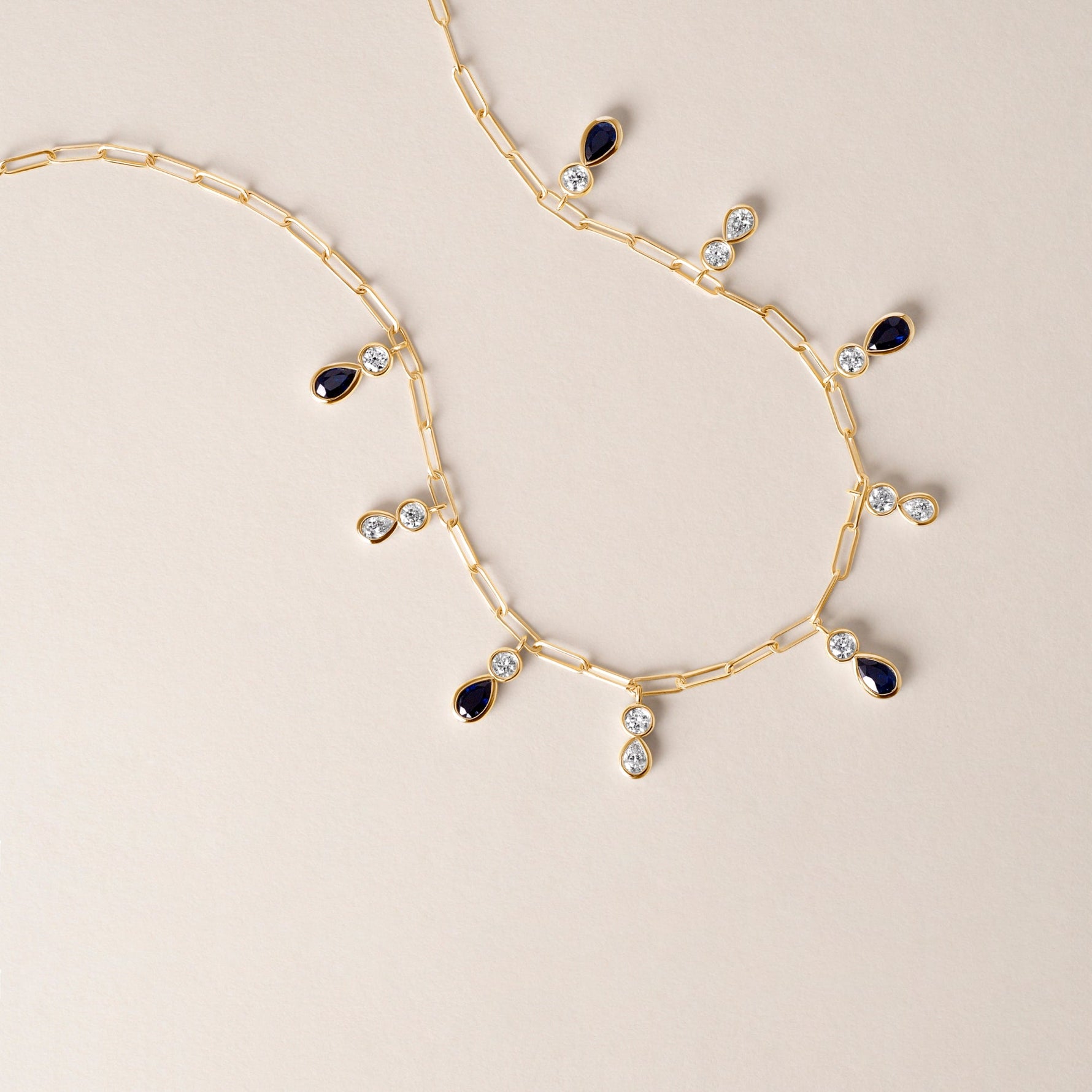 Ondina Blue Sapphire Necklace Necklace ABN-180-BSD-1  - Abtin & Co.