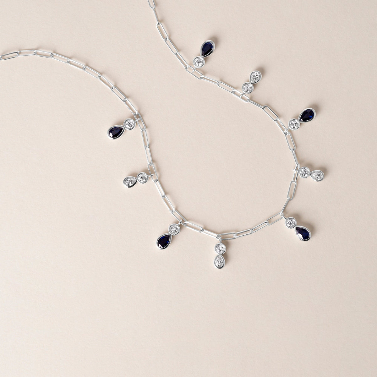 Ondina Blue Sapphire Necklace Necklace ABN-180-BSD-3  - Abtin & Co.