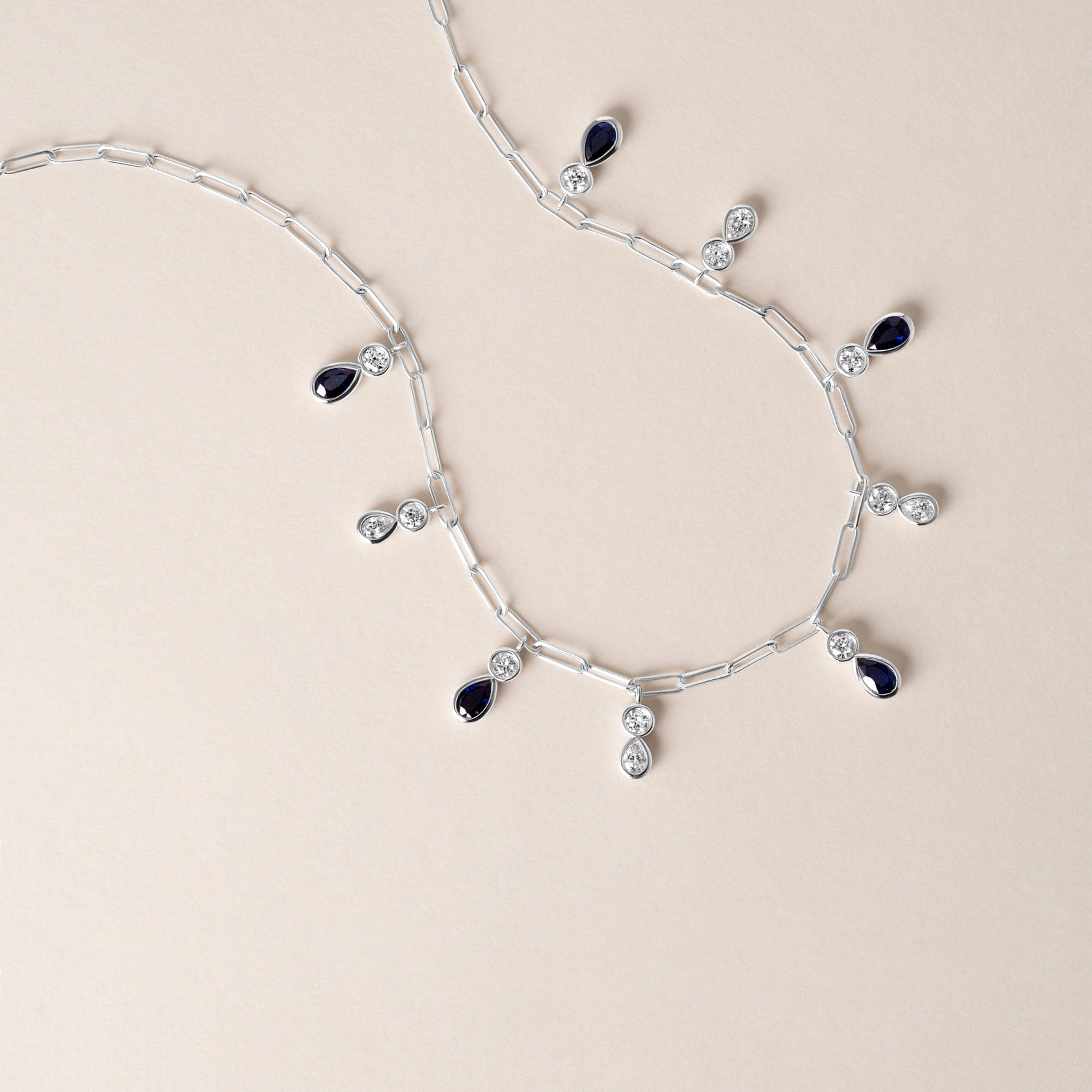 Ondina Blue Sapphire Necklace Necklace ABN-180-BSD-3  - Abtin & Co.