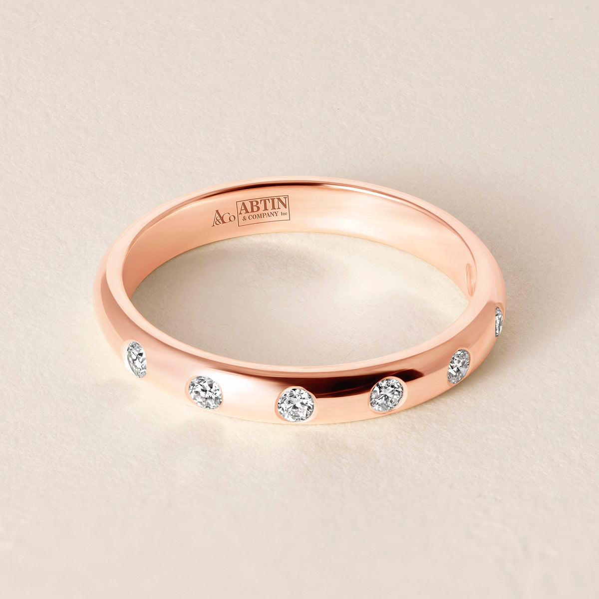 ORBIT DOT Band Ring ABB-738.3Y-D-9  - Abtin & Co.