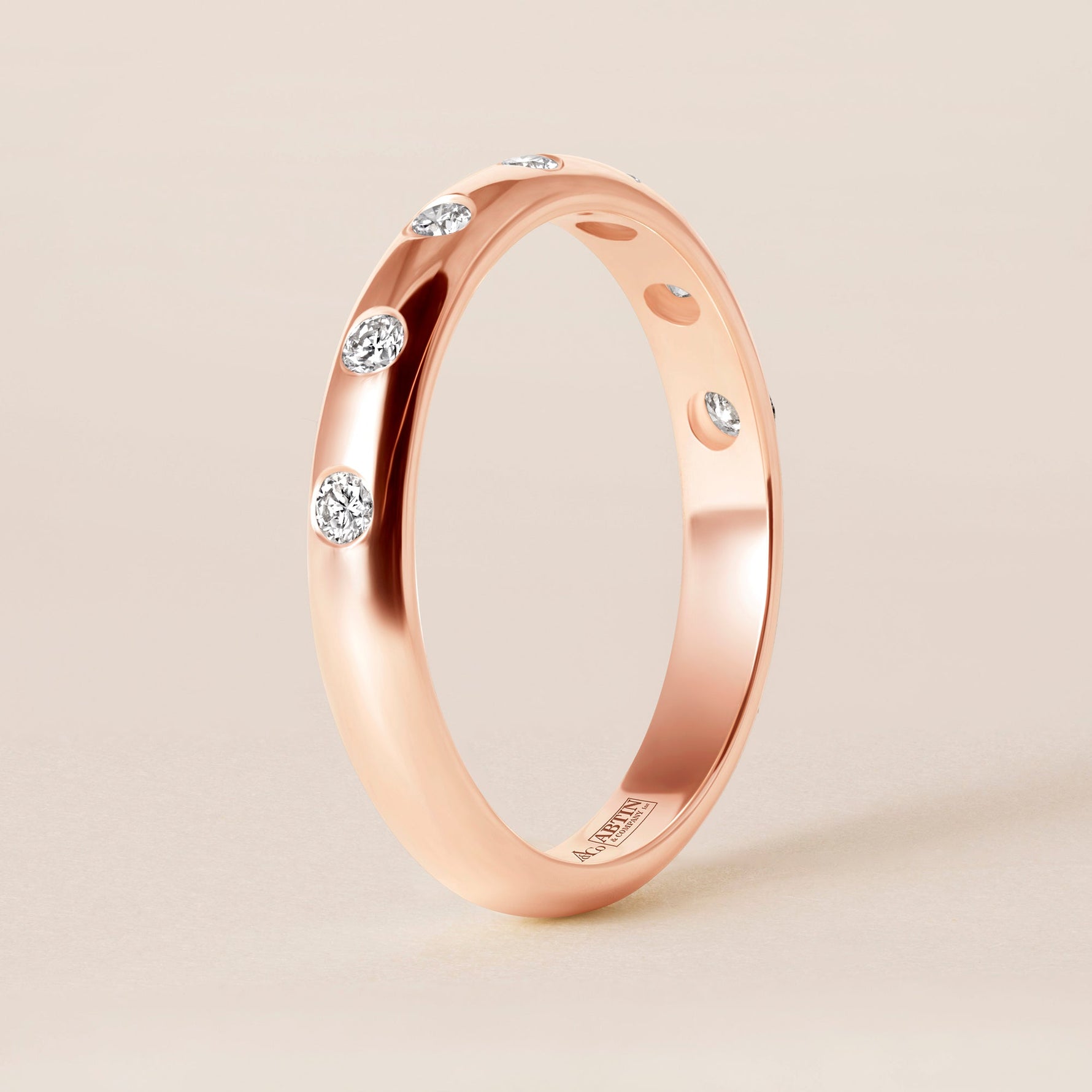 ORBIT DOT Band Ring ABB-738.3Y-D-9  - Abtin & Co.