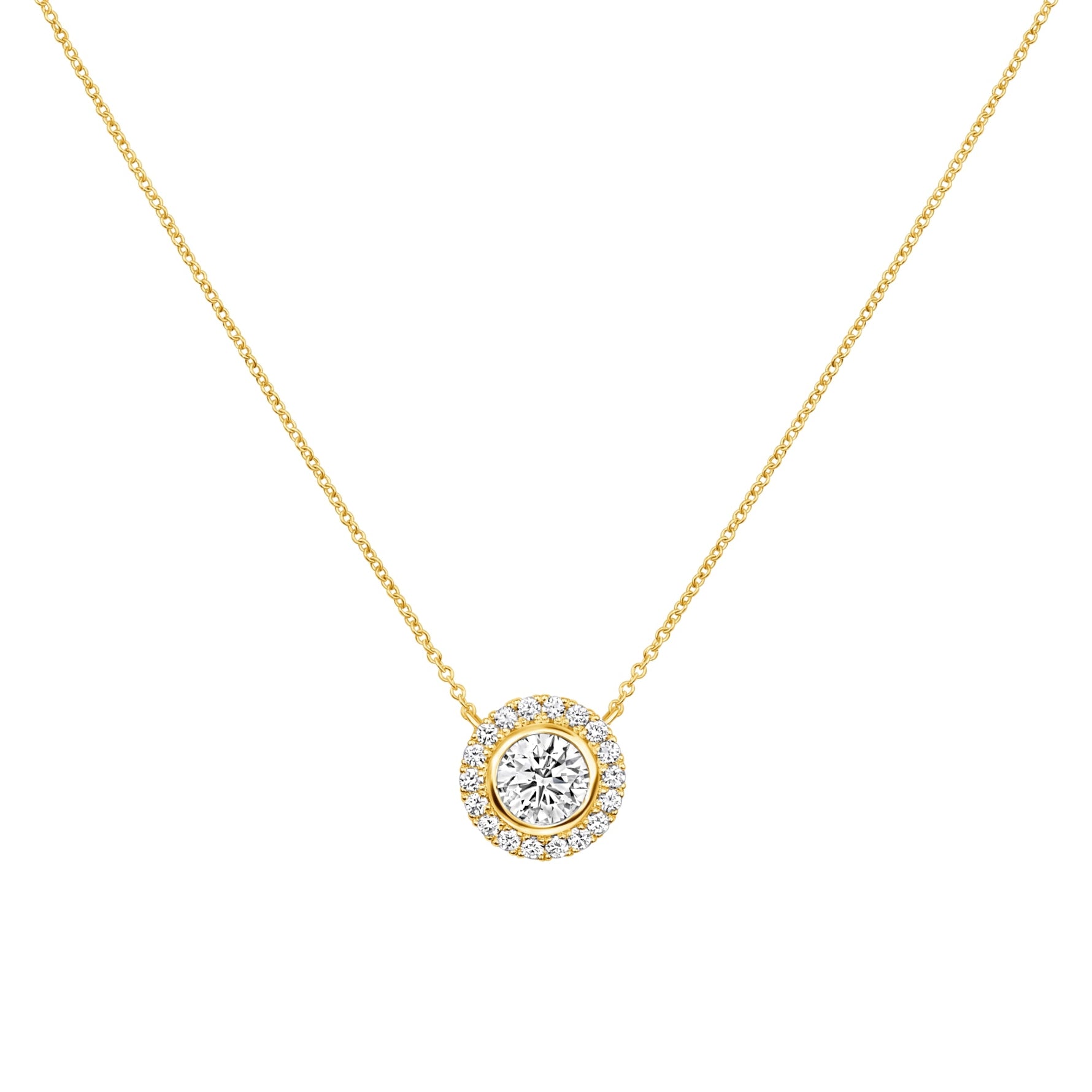 Orbital Bezel Pendant Pendant ABP-230-LGD-1  - Abtin & Co.