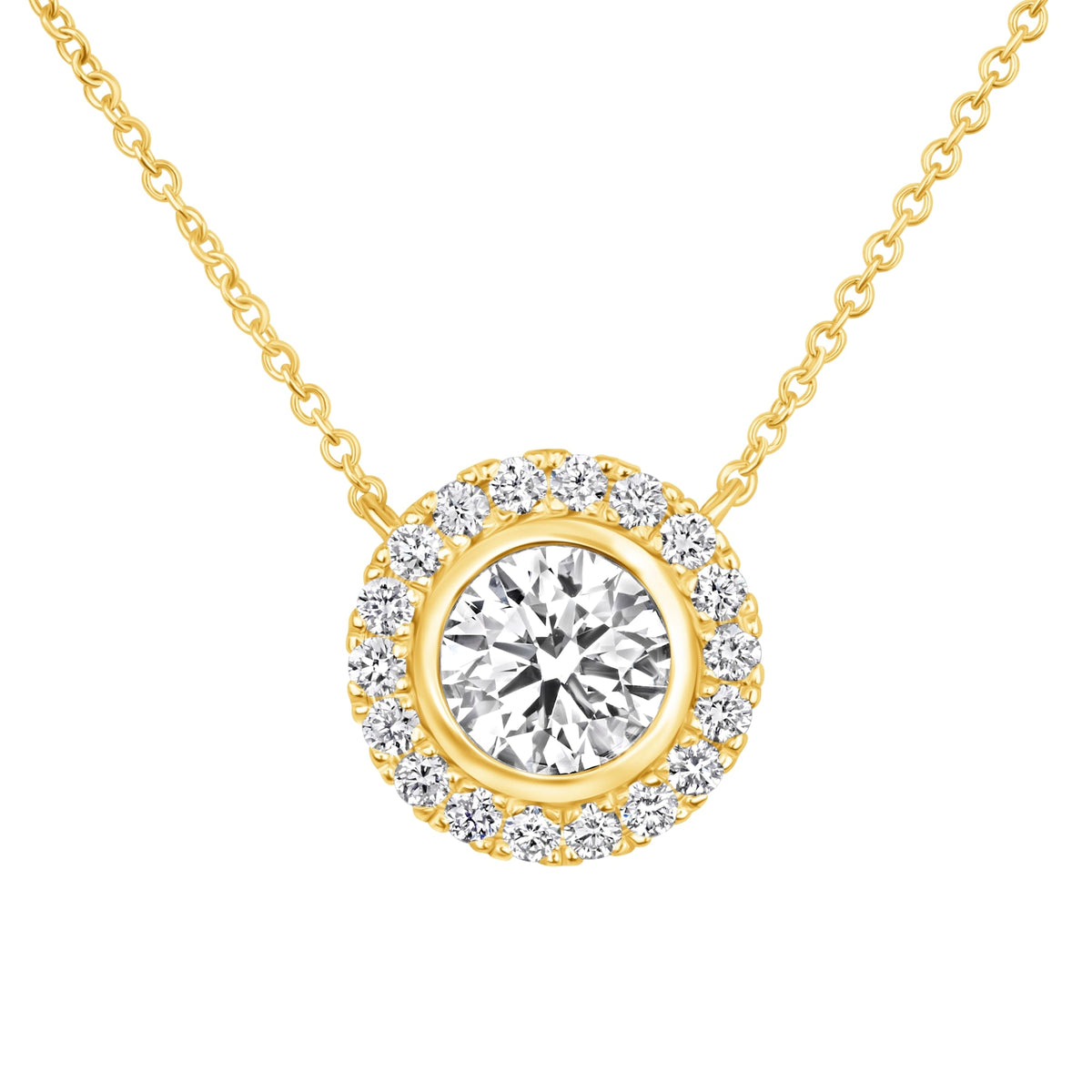 Orbital Bezel Pendant Pendant ABP-230-LGD-1  - Abtin & Co.