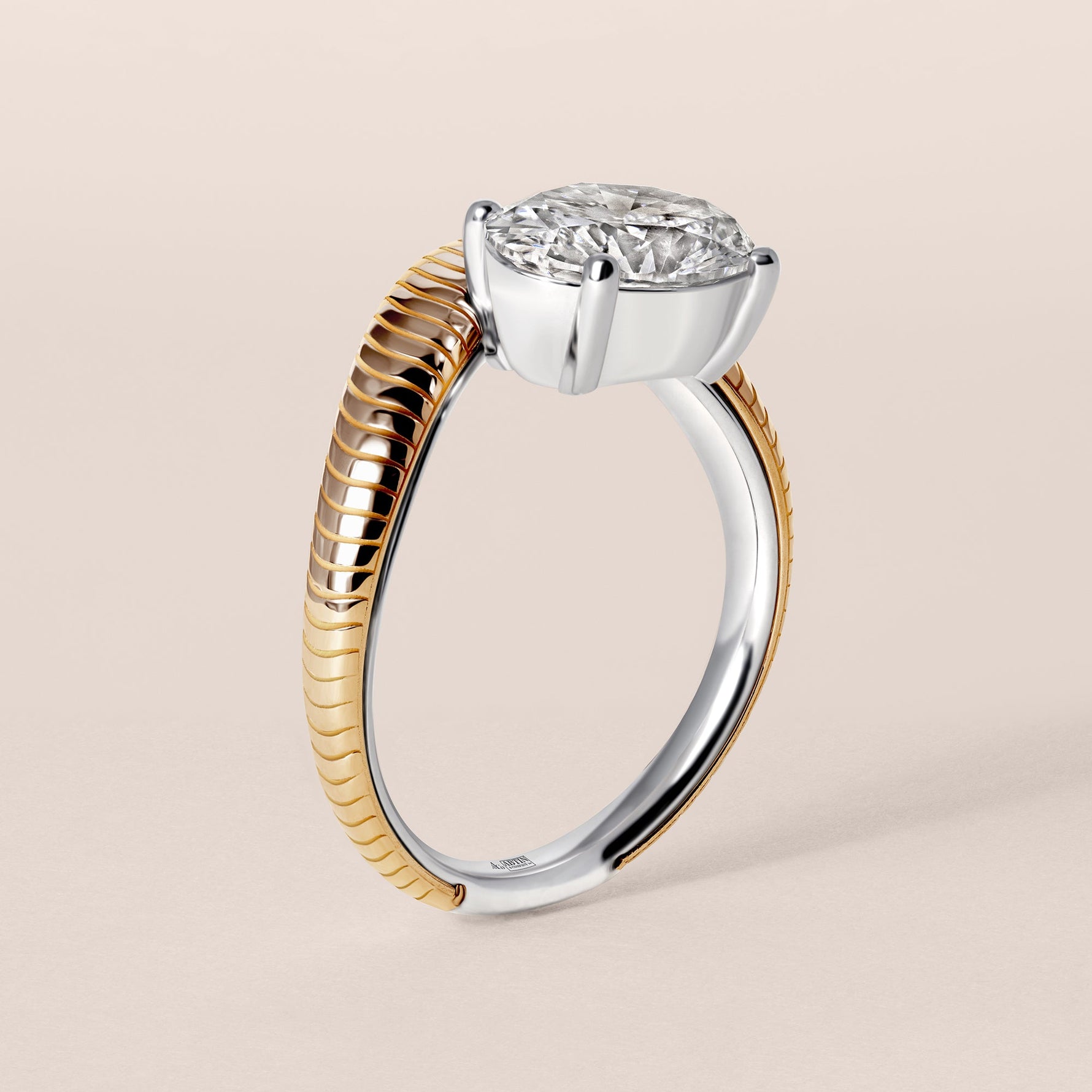 Oval Aureline Engagement Ring Ring ABER-129-OV-LGD-1  - Abtin & Co.