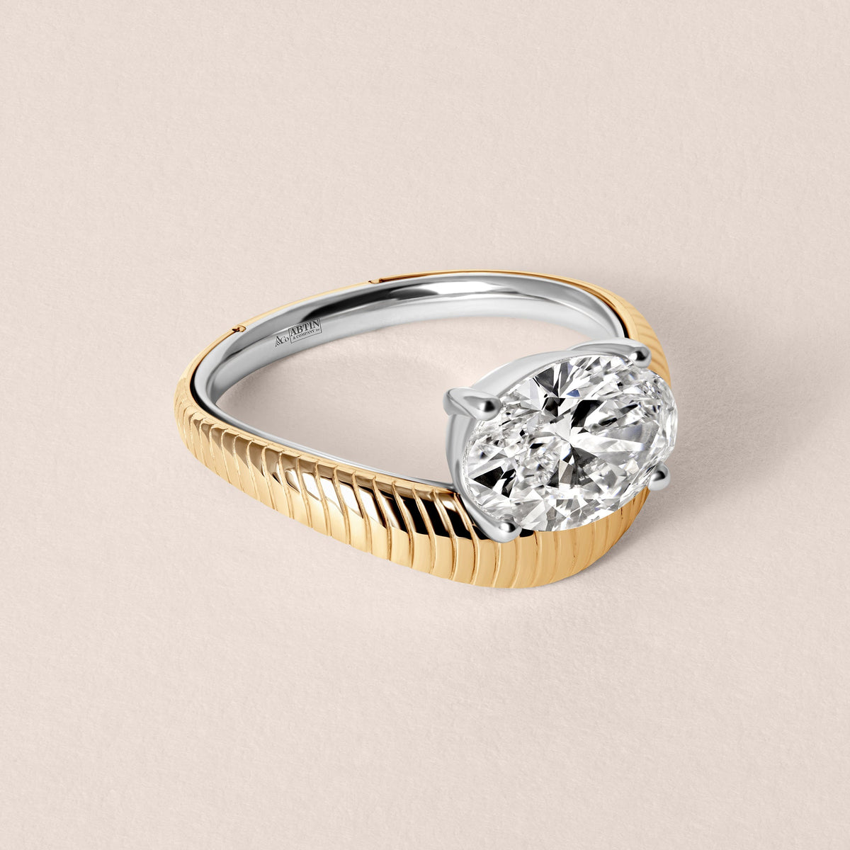 Oval Aureline Engagement Ring Ring ABER-129-OV-LGD-1  - Abtin & Co.