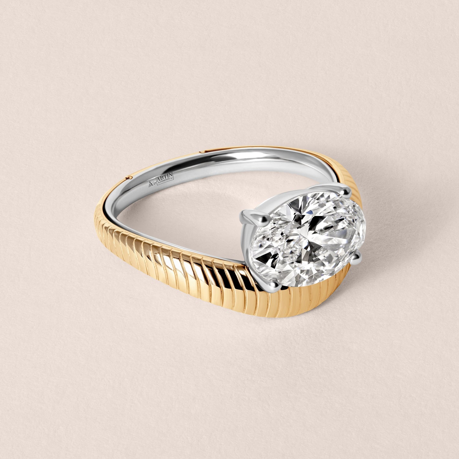 Oval Aureline Engagement Ring Ring ABER-129-OV-LGD-1  - Abtin & Co.