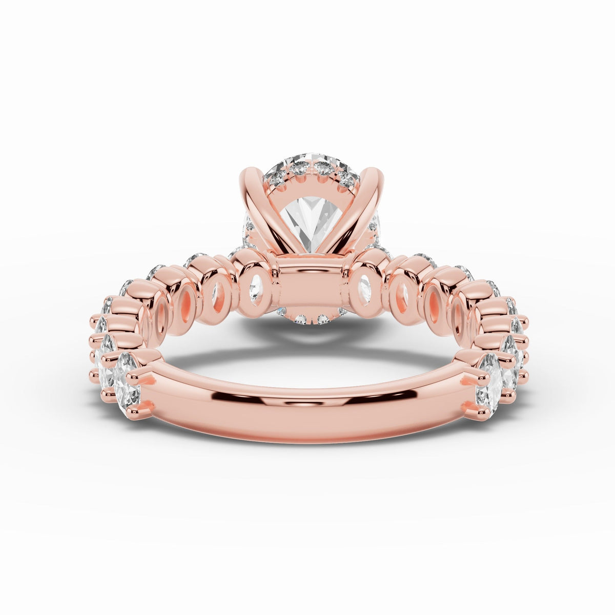 Oval Aurielle Crown Engagement Ring Ring ABER-106-OV-LGD-11  - Abtin & Co.