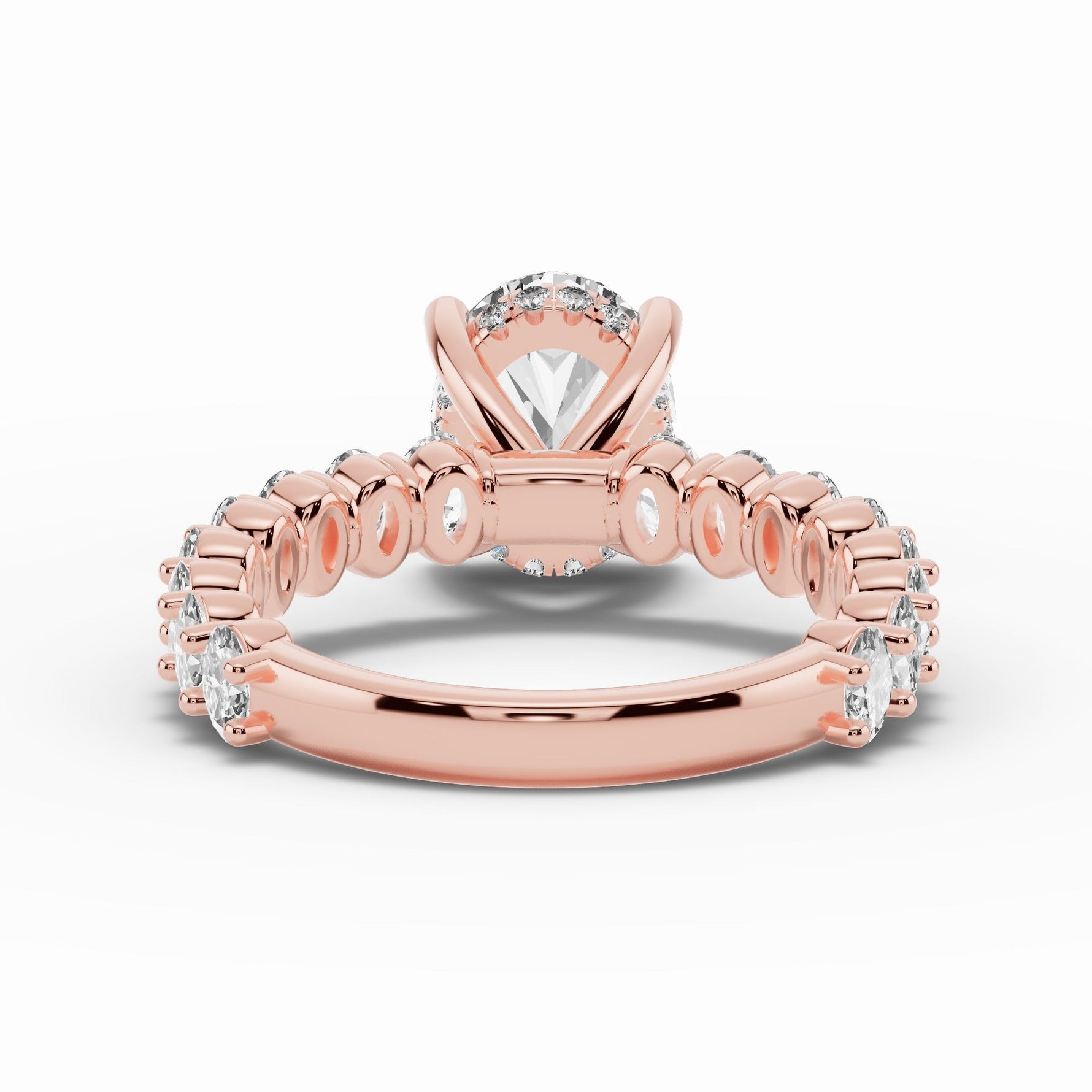 Oval Aurielle Crown Engagement Ring Ring ABER-106-OV-LGD-11  - Abtin & Co.