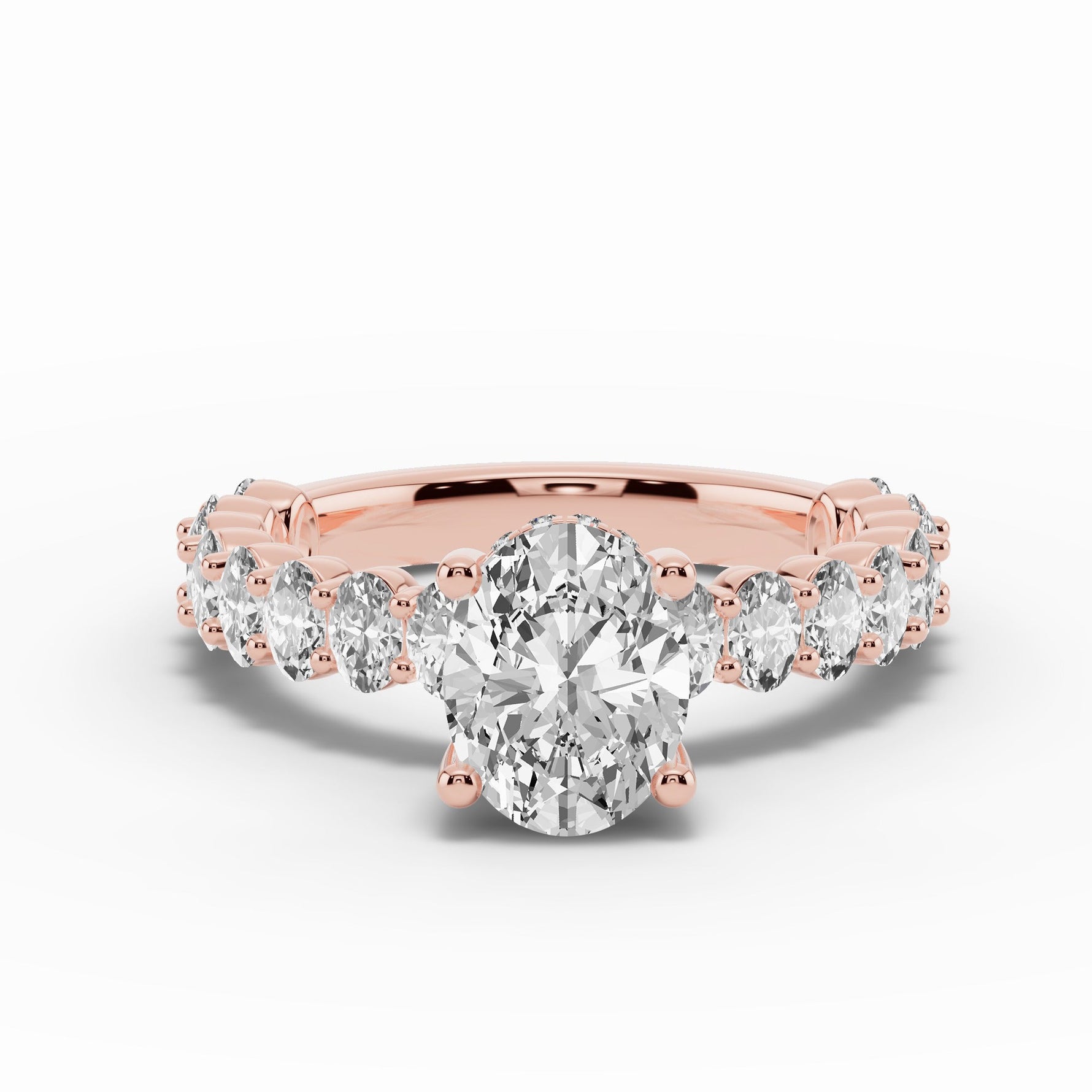 Oval Aurielle Crown Engagement Ring Ring ABER-106-OV-LGD-11  - Abtin & Co.