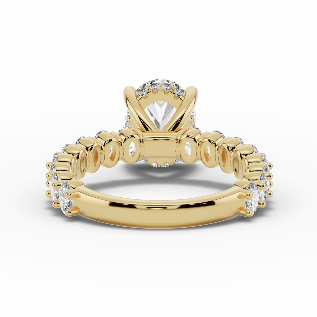 Oval Aurielle Crown Engagement Ring Ring ABER-106-OV-LGD-1  - Abtin & Co.