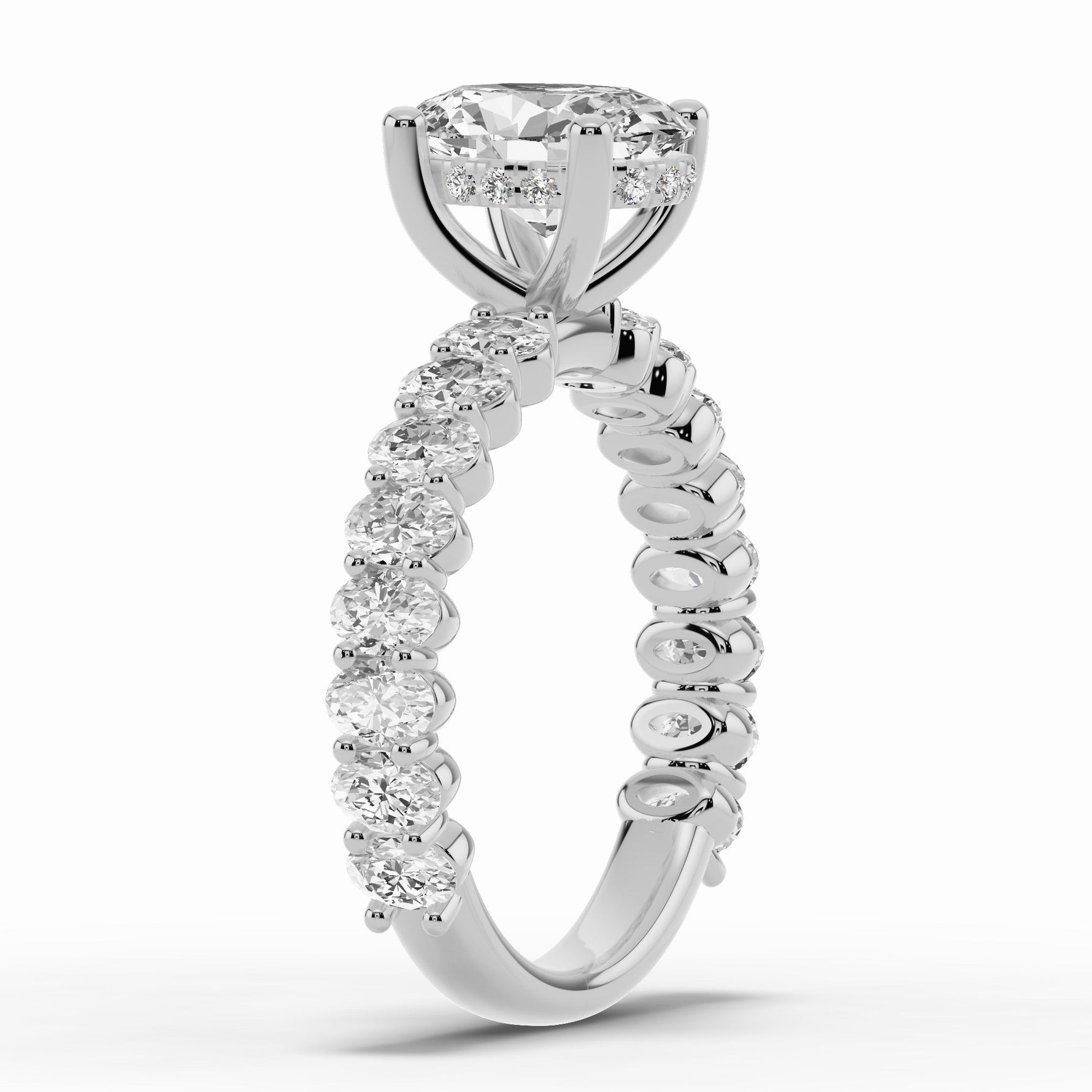 Oval Aurielle Crown Engagement Ring Ring ABER-106-OV-LGD-6  - Abtin & Co.