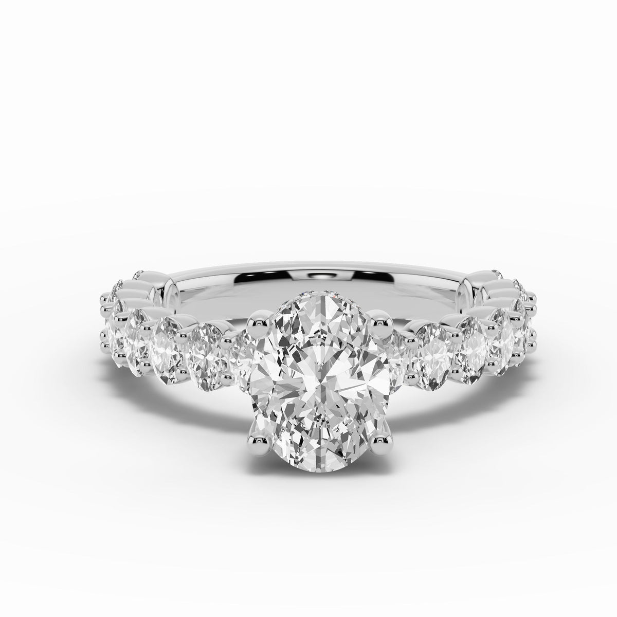 Oval Aurielle Crown Engagement Ring Ring ABER-106-OV-LGD-6  - Abtin & Co.