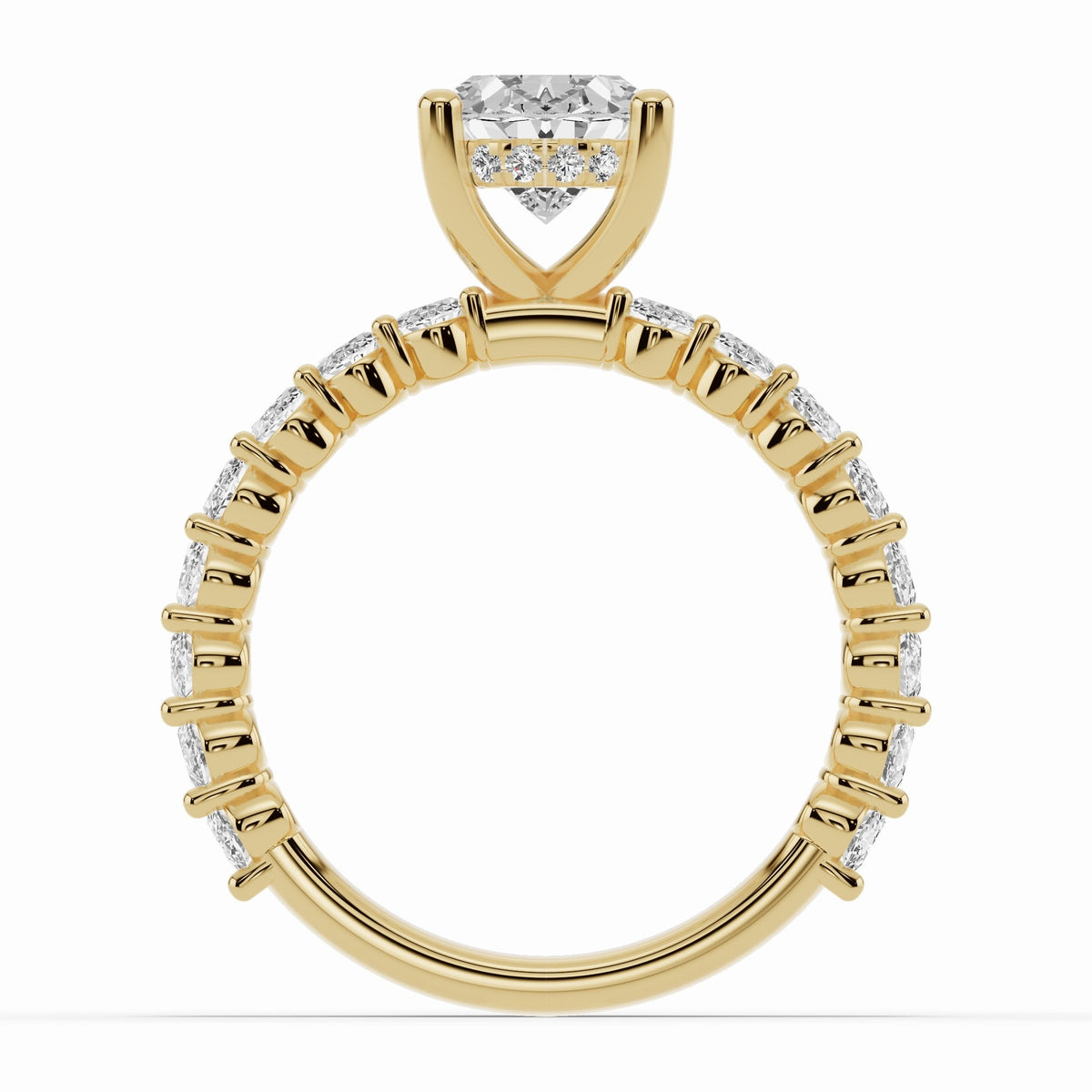 Oval Aurielle Crown Engagement Ring Ring ABER-106-OV-LGD-1  - Abtin & Co.