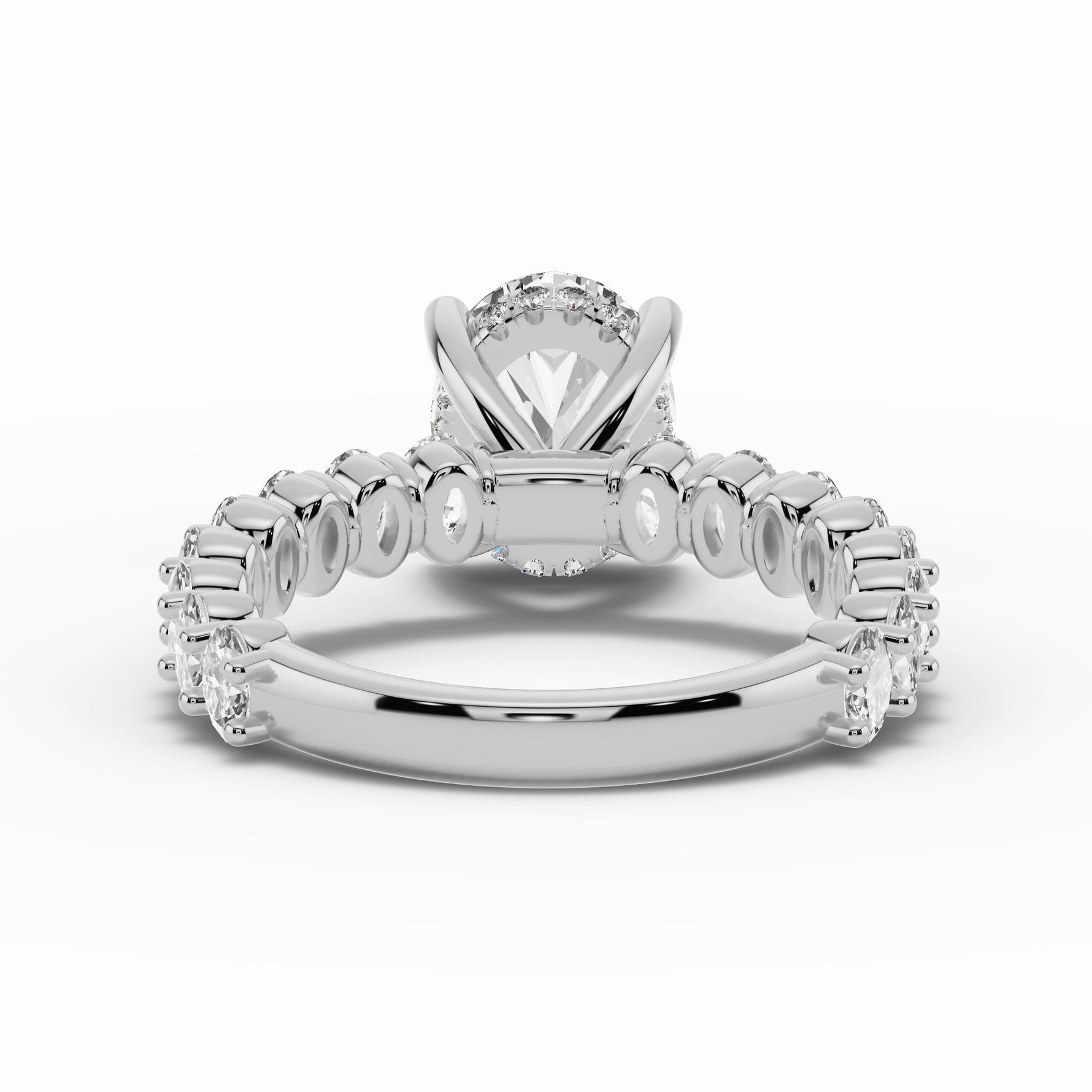 Oval Aurielle Crown Engagement Ring Ring ABER-106-OV-LGD-6  - Abtin & Co.