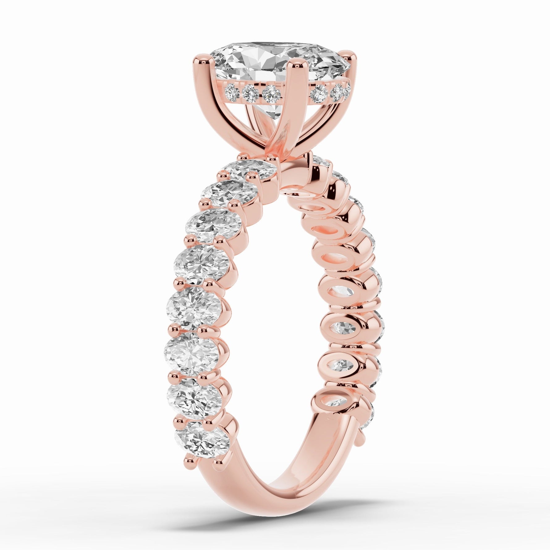 Oval Aurielle Crown Engagement Ring Ring ABER-106-OV-LGD-11  - Abtin & Co.