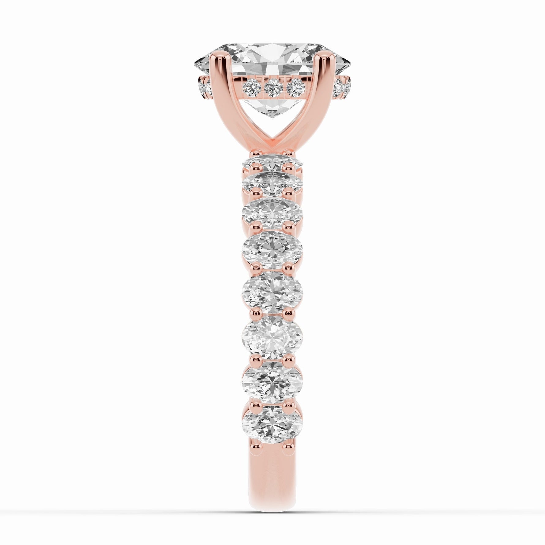 Oval Aurielle Crown Engagement Ring Ring ABER-106-OV-LGD-11  - Abtin & Co.
