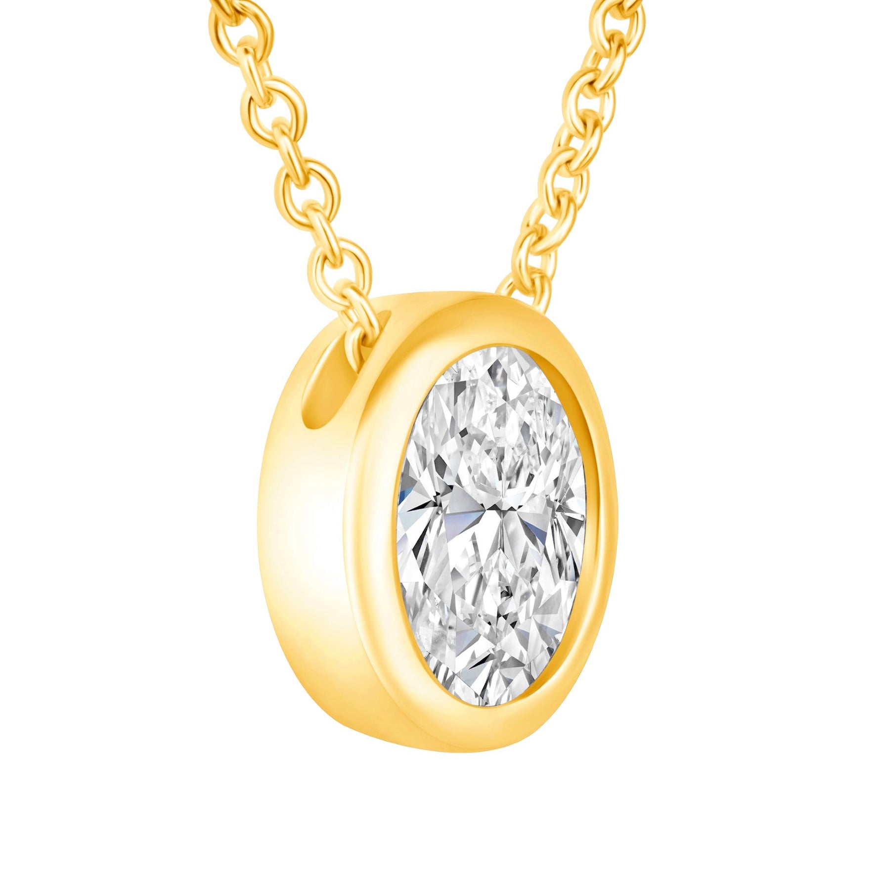 Oval Bezel Lumière Pendant Pendant ABP-227-LGD-1  - Abtin & Co.