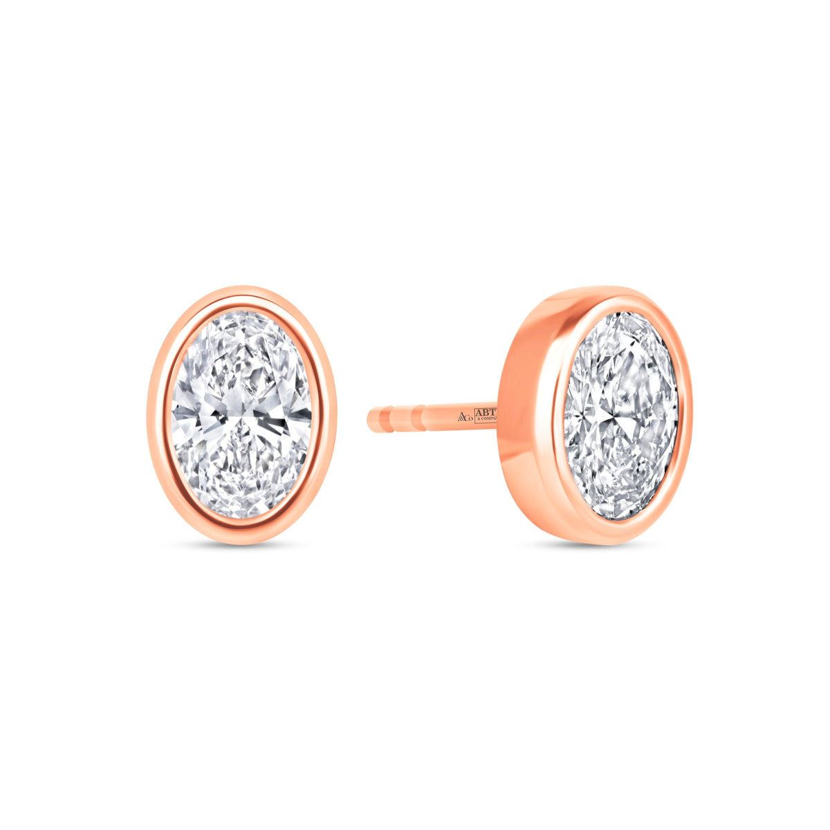 Oval Célina Bezel Studs Earring ABE-232-D-7  - Abtin & Co.
