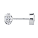 Oval Célina Bezel Studs Earring ABE-232-D-4  - Abtin & Co.