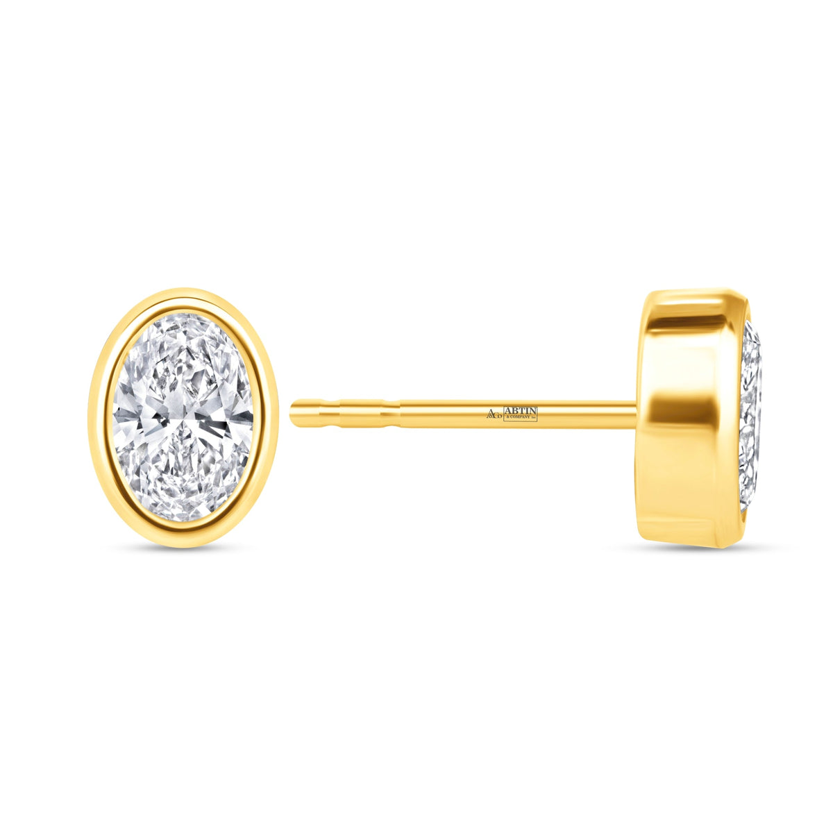 Oval Célina Bezel Studs Earring ABE-232-D-1  - Abtin & Co.