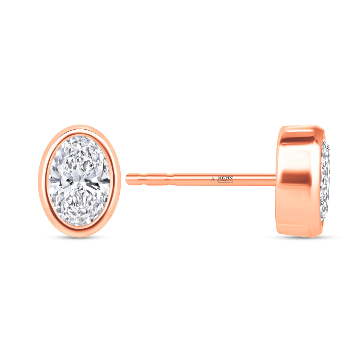 Oval Célina Bezel Studs Earring ABE-232-D-7  - Abtin & Co.