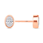 Oval Célina Bezel Studs Earring ABE-232-D-7  - Abtin & Co.
