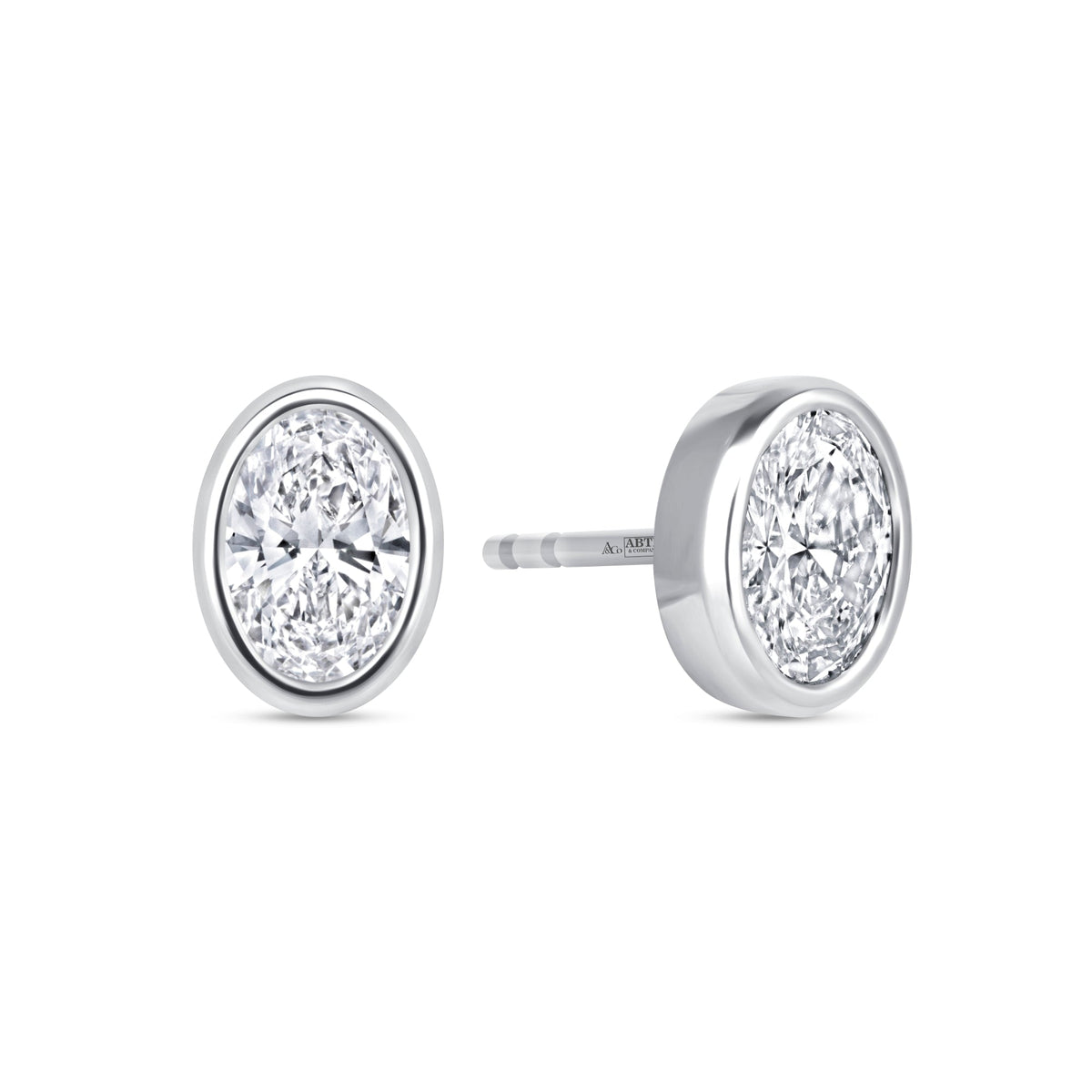 Oval Célina Bezel Studs Earring ABE-232-D-4  - Abtin & Co.