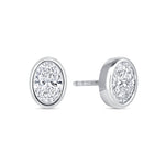 Oval Célina Bezel Studs Earring ABE-232-D-4  - Abtin & Co.