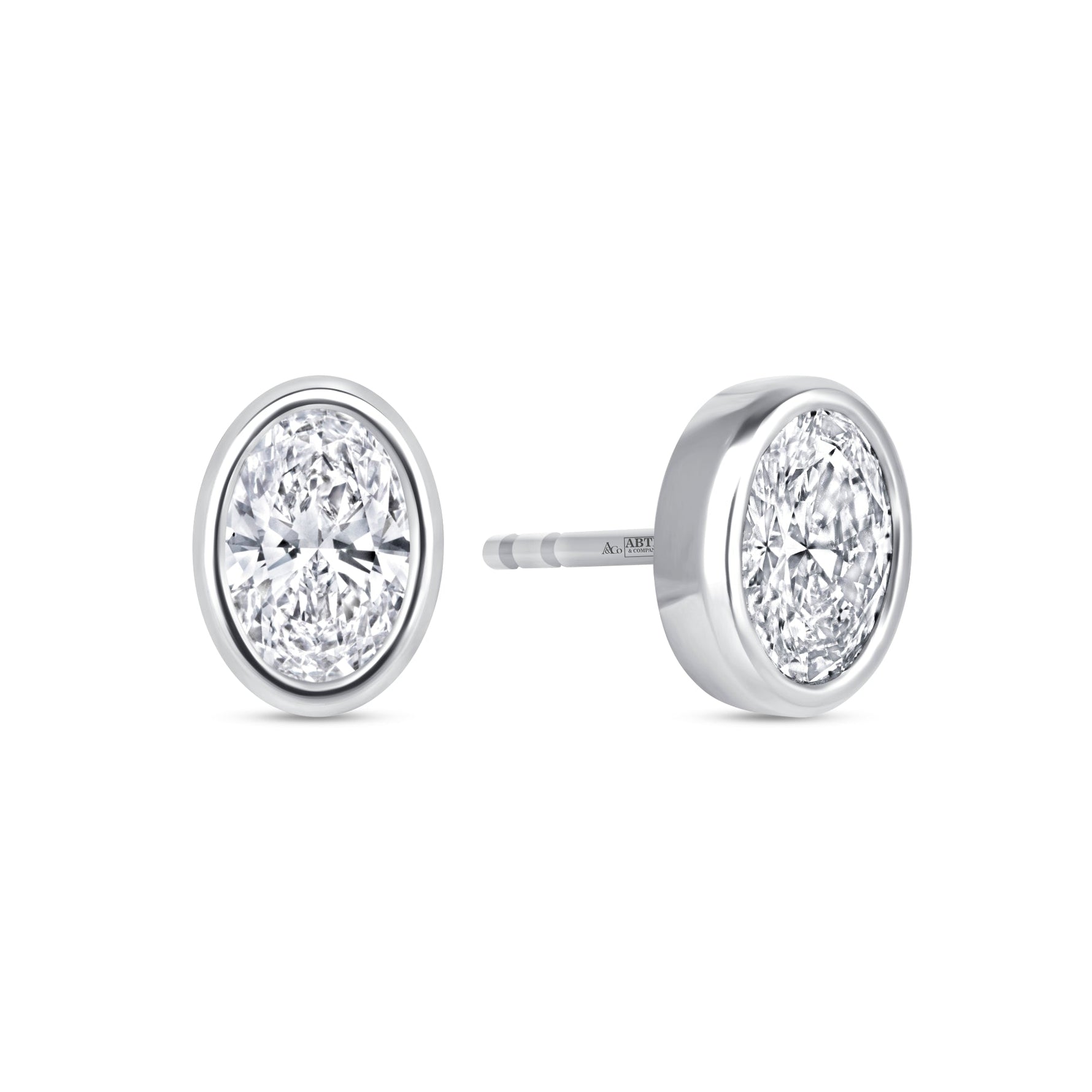 Oval Célina Bezel Studs Earring ABE-232-D-4  - Abtin & Co.
