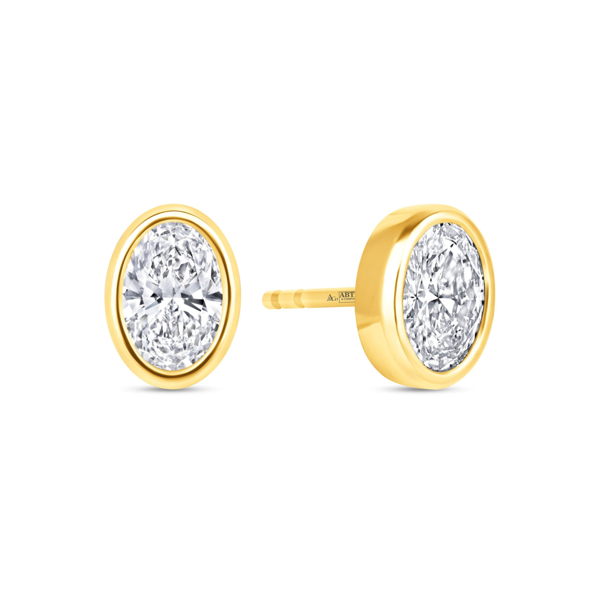 Oval Célina Bezel Studs Earring ABE-232-D-1  - Abtin & Co.