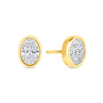 Oval Célina Bezel Studs Earring ABE-232-D-1  - Abtin & Co.