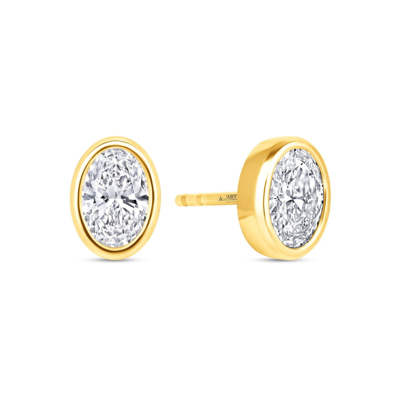 Oval Célina Bezel Studs Earring ABE-232-D-1  - Abtin & Co.