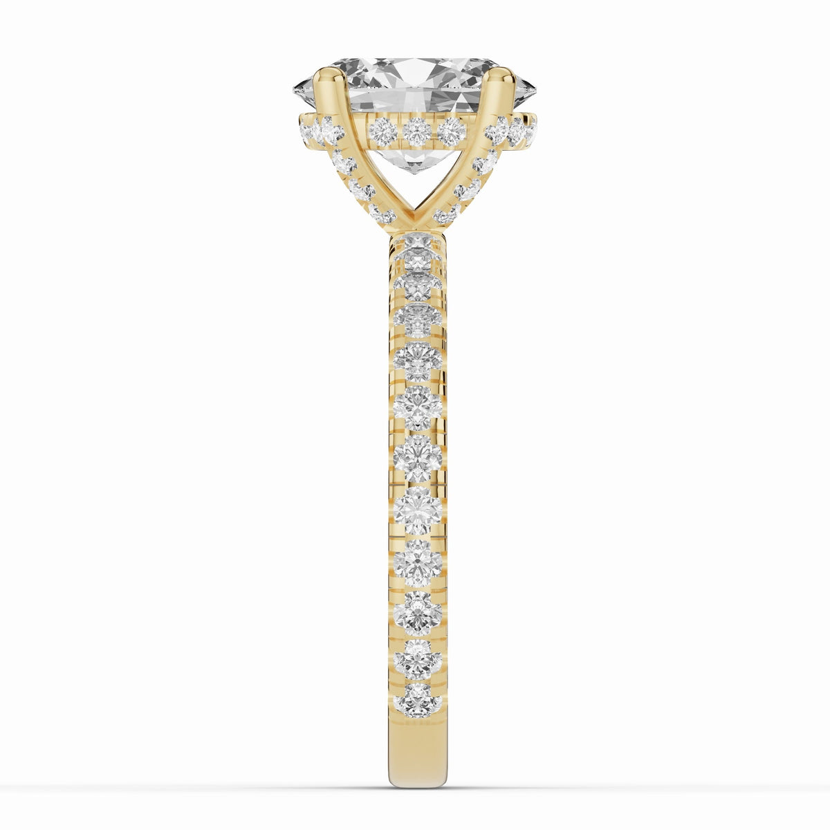 Oval Coronet Diamond Crown Engagement Ring Ring ABER-105-OV-LGD-1  - Abtin & Co.