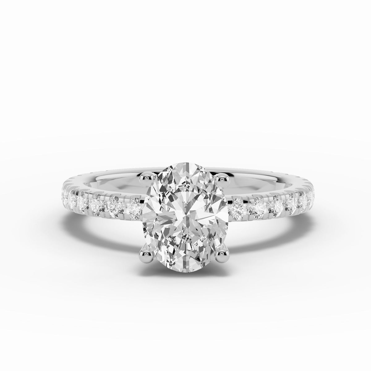 Oval Coronet Diamond Crown Engagement Ring Ring ABER-105-OV-LGD-6  - Abtin & Co.