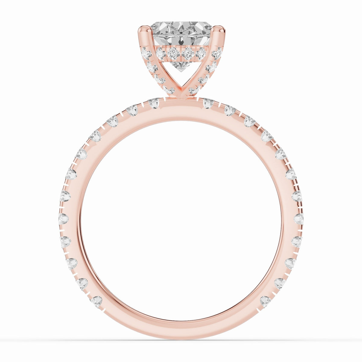 Oval Coronet Diamond Crown Engagement Ring Ring ABER-105-OV-LGD-11  - Abtin & Co.