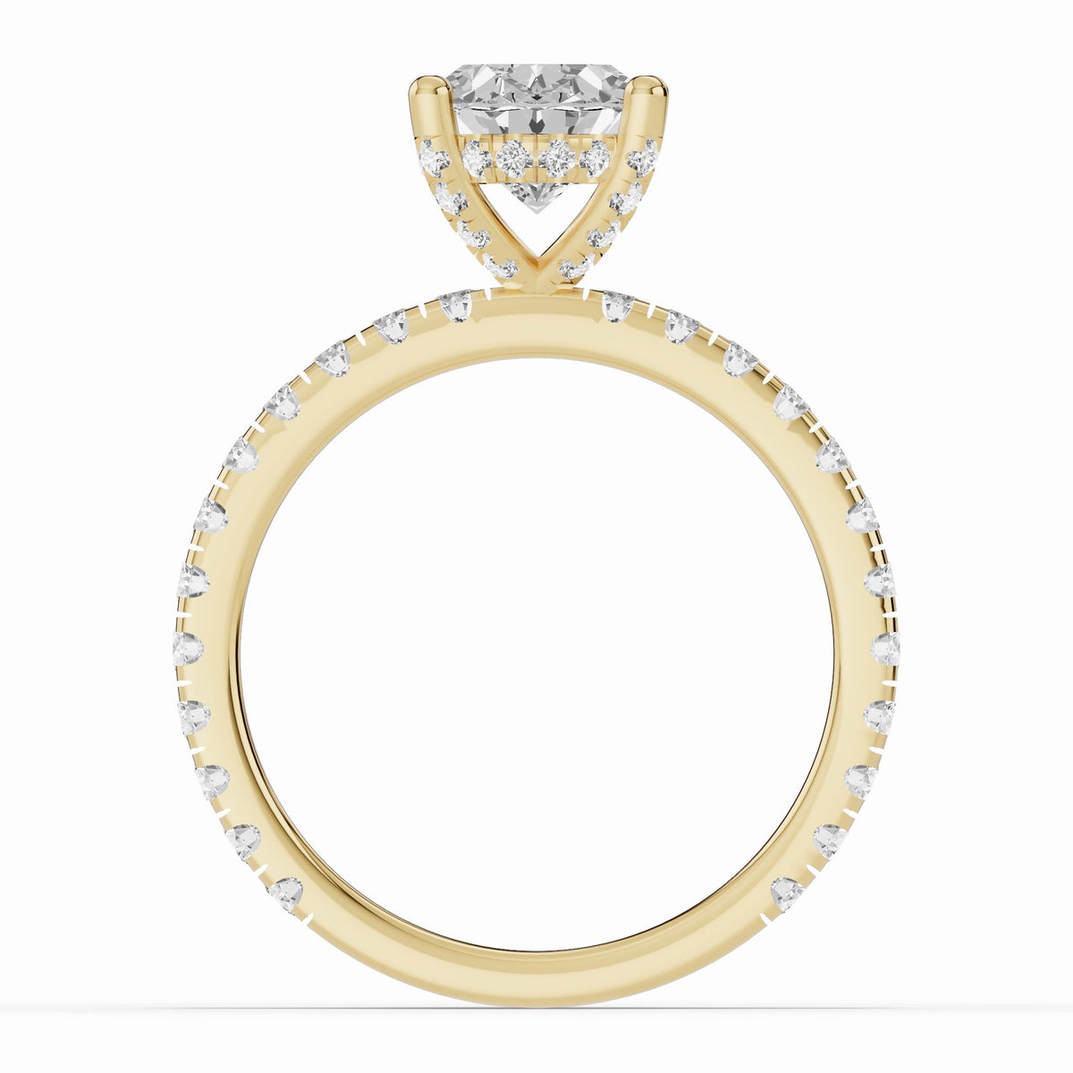 Oval Coronet Diamond Crown Engagement Ring Ring ABER-105-OV-LGD-1  - Abtin & Co.