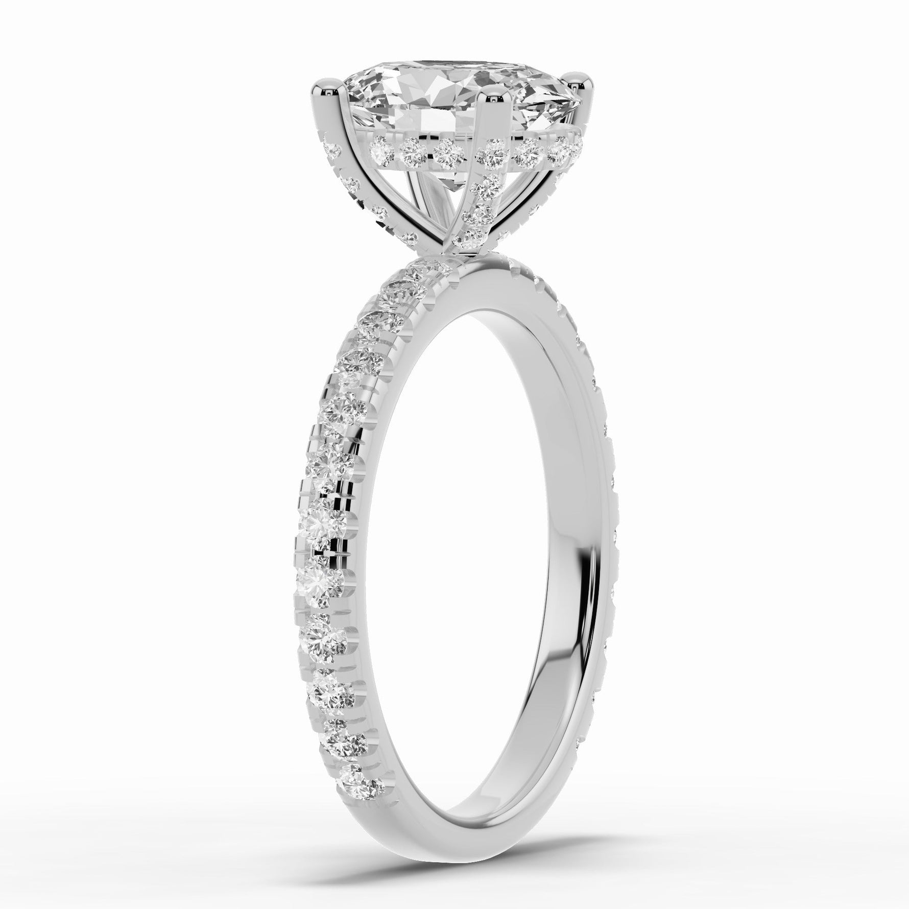 Oval Coronet Diamond Crown Engagement Ring Ring ABER-105-OV-LGD-6  - Abtin & Co.