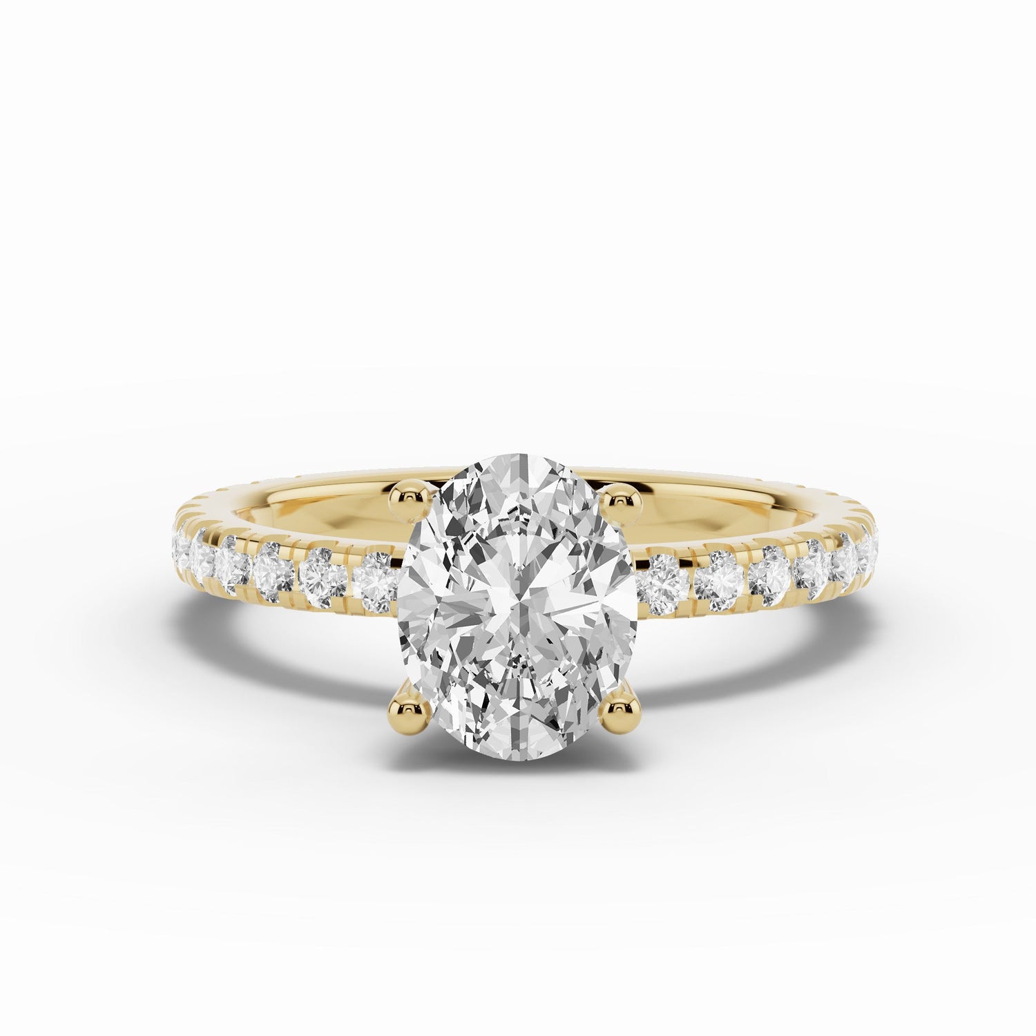 Oval Coronet Diamond Crown Engagement Ring Ring ABER-105-OV-LGD-1  - Abtin & Co.