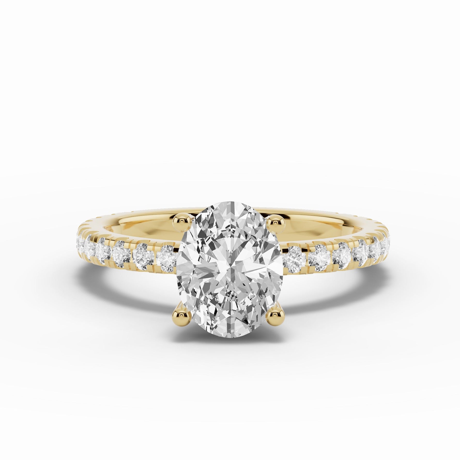 Oval Coronet Diamond Crown Engagement Ring Ring ABER-105-OV-LGD-1  - Abtin & Co.