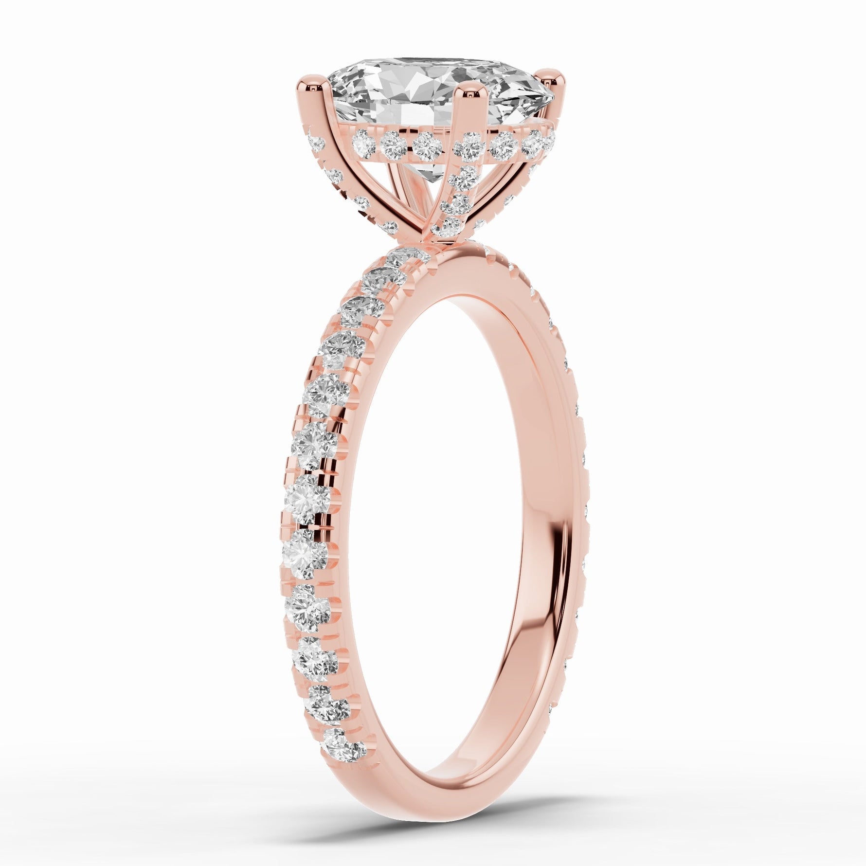 Oval Coronet Diamond Crown Engagement Ring Ring ABER-105-OV-LGD-11  - Abtin & Co.