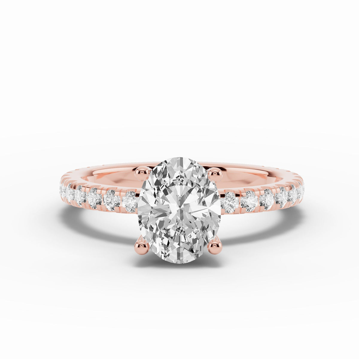 Oval Coronet Diamond Crown Engagement Ring Ring ABER-105-OV-LGD-11  - Abtin & Co.