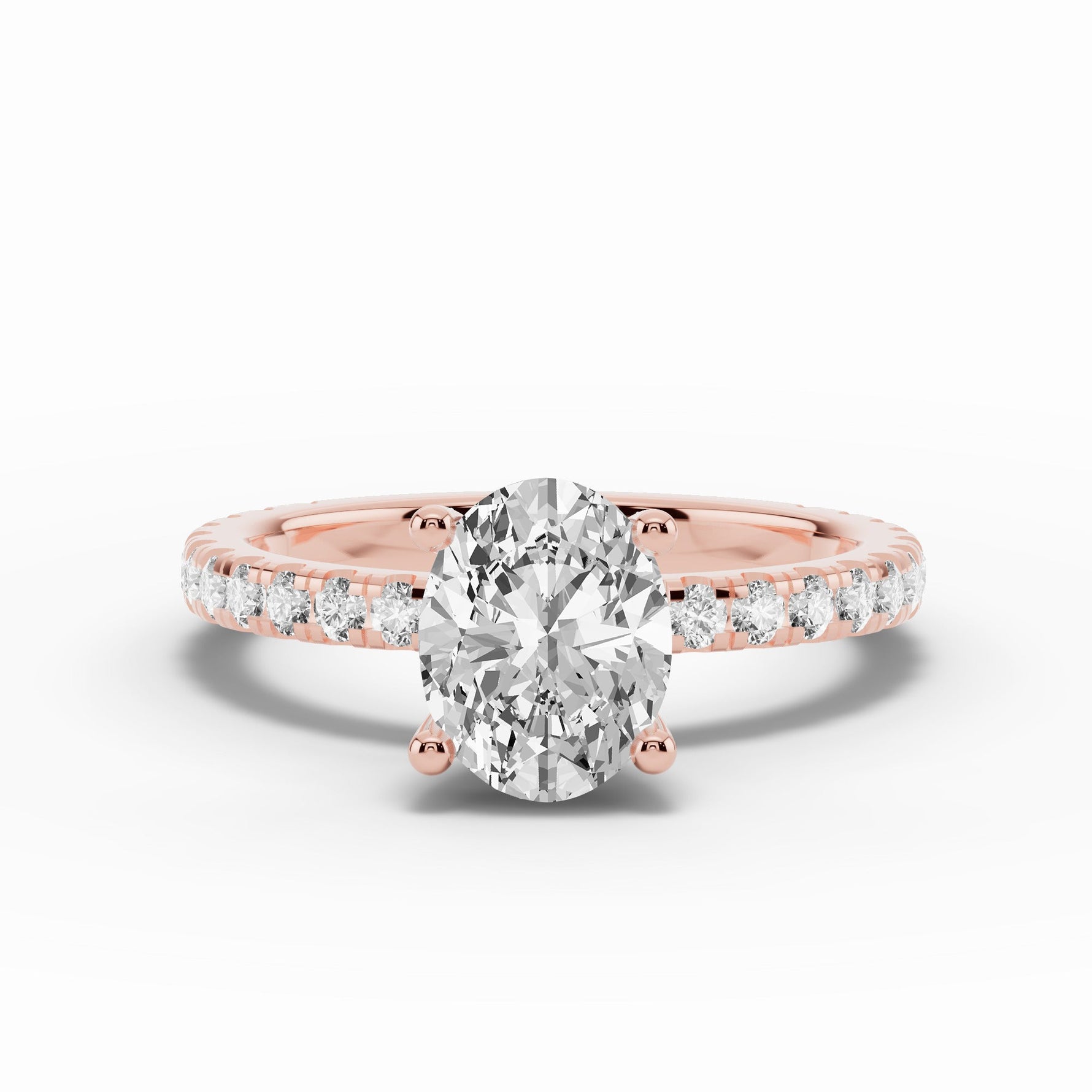 Oval Coronet Diamond Crown Engagement Ring Ring ABER-105-OV-LGD-11  - Abtin & Co.