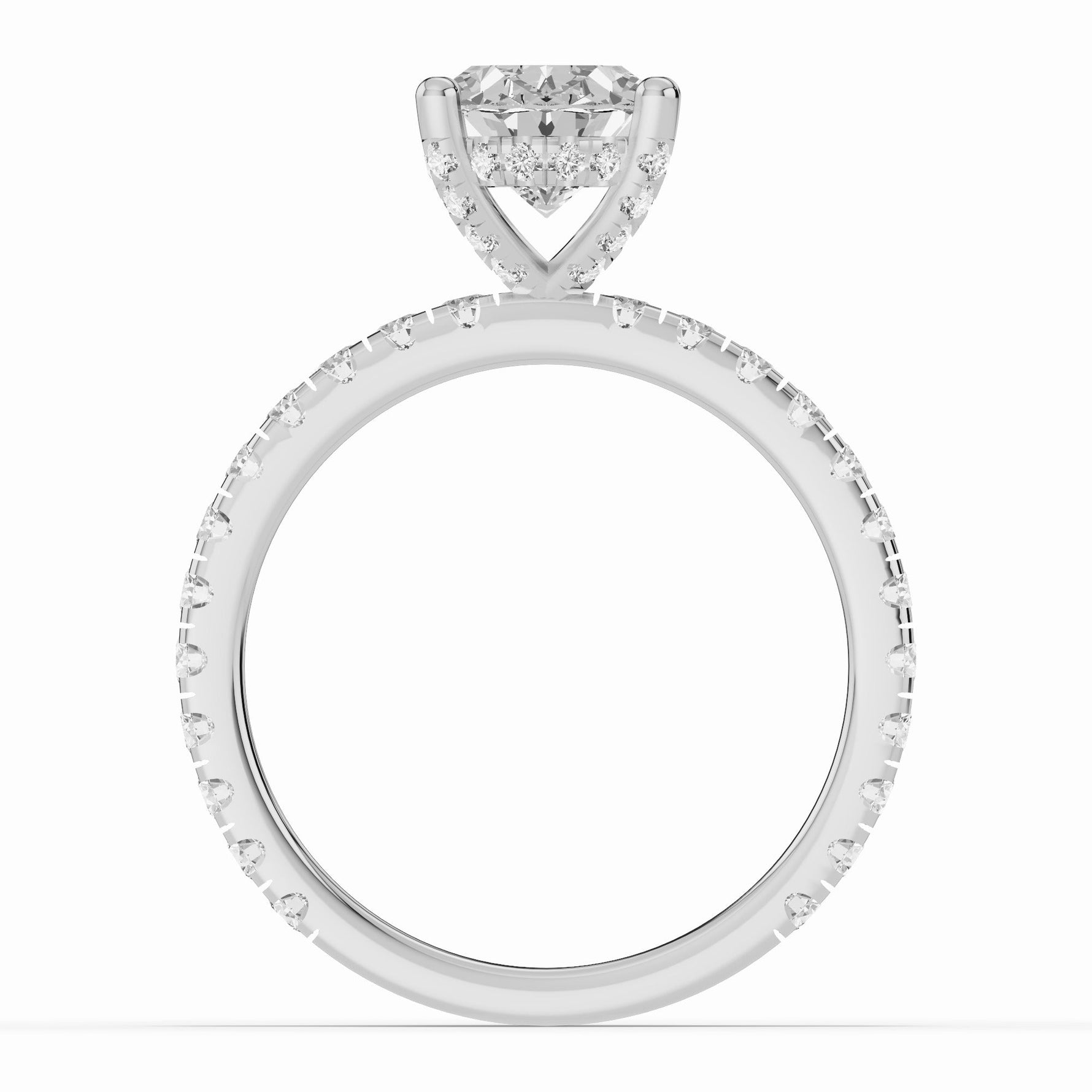 Oval Coronet Diamond Crown Engagement Ring Ring ABER-105-OV-LGD-6  - Abtin & Co.